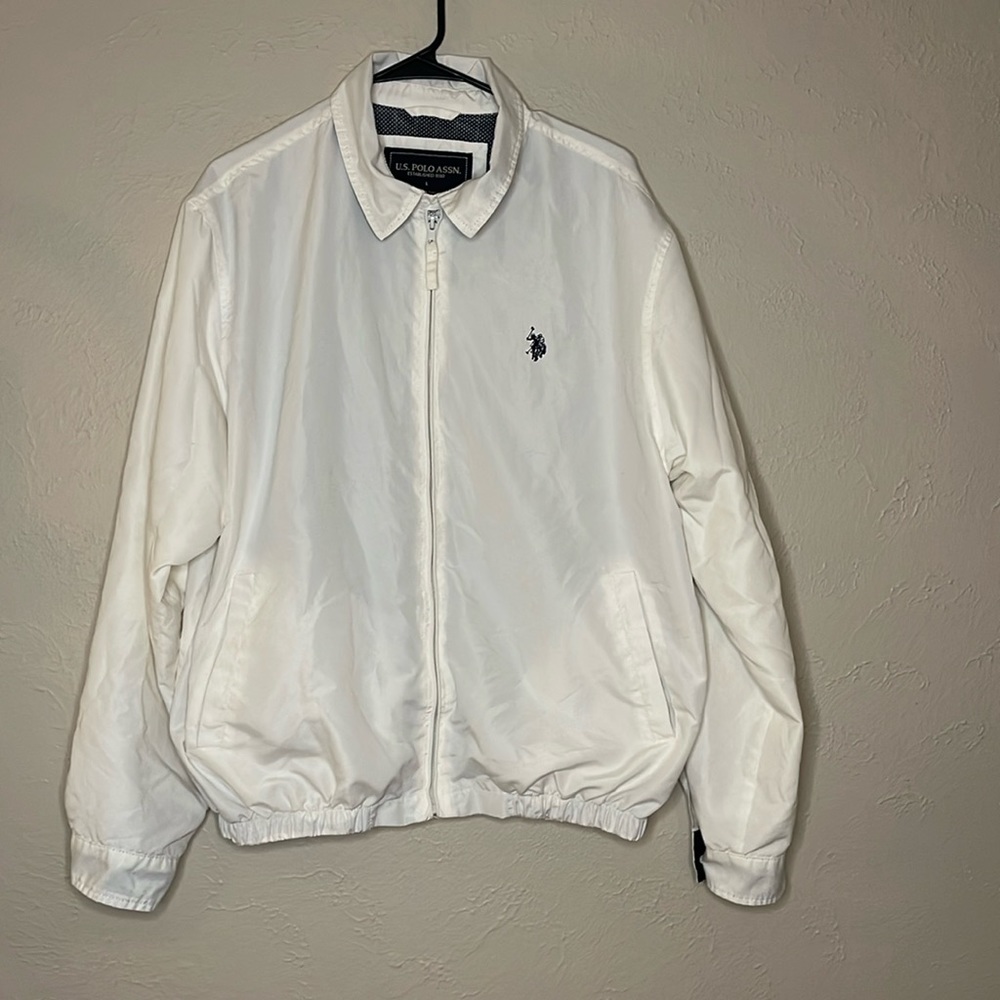 😍U.S. POLO ASSN. White Vintage Windbreaker